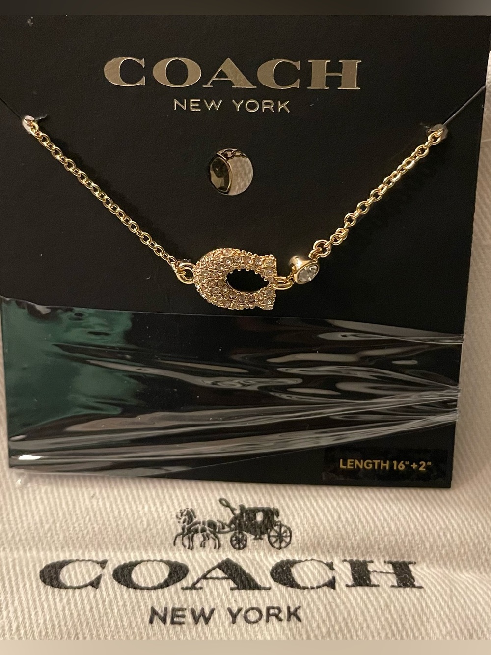 Coach Gold Pavé 'C' Pendant Bracelet Women's Jewelry